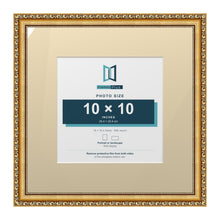 Louis Range Gold Picture, Photo & Poster Frame with Ivory Mount - 16x16" Frame for 10x10" Photo, Gold
