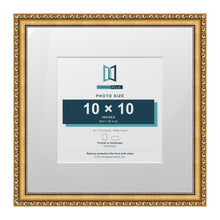 Louis Range Gold Picture, Photo & Poster Frame with White Mount - 16x16" Frame for 10x10" Photo, Gold