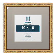 Louis Range Gold Picture, Photo & Poster Frame with Dawn Grey Mount - 16x16" Frame for 10x10" Photo, Gold