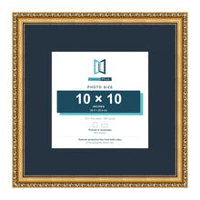 Louis Range Gold Picture, Photo & Poster Frame with Pacific Blue Mount - 16x16" Frame for 10x10" Photo, Gold