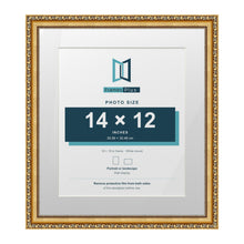 Louis Range Gold Picture, Photo & Poster Frame with White Mount - 18x16" Frame for 14x12" Photo, Gold