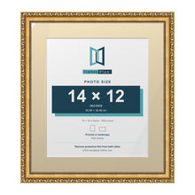 Louis Range Gold Picture, Photo & Poster Frame with Ivory Mount - 18x16" Frame for 14x12" Photo, Gold
