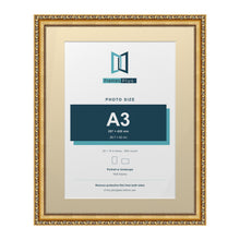 Louis Range Gold Picture, Photo & Poster Frame with Ivory Mount - 20x16" Frame for A3 Photo, Gold
