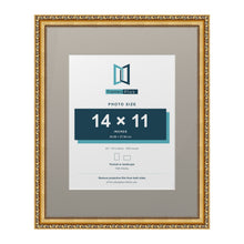 Louis Range Gold Picture, Photo & Poster Frame with Dawn Grey Mount - 20x16" Frame for 14x11" Photo, Gold