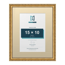 Louis Range Gold Picture, Photo & Poster Frame with Ivory Mount - 20x16" Frame for 15x10" Photo, Gold