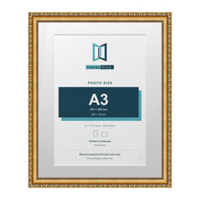 Louis Range Gold Picture, Photo & Poster Frame with White Mount - 20x16" Frame for A3 Photo, Gold