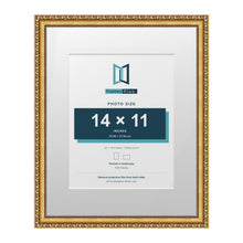 Louis Range Gold Picture, Photo & Poster Frame with White Mount - 20x16" Frame for 14x11" Photo, Gold
