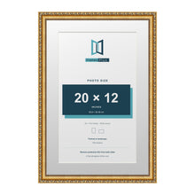 Louis Range Gold Picture, Photo & Poster Frame with White Mount - 24x16" Frame for 20x12" Photo, Gold