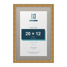 Louis Range Gold Picture, Photo & Poster Frame with Dawn Grey Mount - 24x16" Frame for 20x12" Photo, Gold