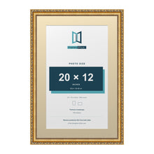 Louis Range Gold Picture, Photo & Poster Frame with Ivory Mount - 24x16" Frame for 20x12" Photo, Gold