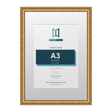 Louis Range Gold Picture, Photo & Poster Frame with White Mount - A2 Frame for A3 Photo, Gold