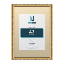 Louis Range Gold Picture, Photo & Poster Frame with Ivory Mount - A2 Frame for A3 Photo, Gold