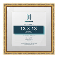 Louis Range Gold Picture, Photo & Poster Frame with White Mount - 17x17" Frame for 13x13" Photo, Gold