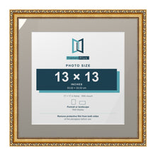 Louis Range Gold Picture, Photo & Poster Frame with Dawn Grey Mount - 17x17" Frame for 13x13" Photo, Gold