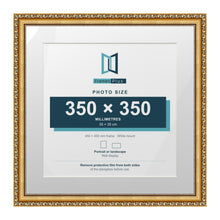Louis Range Gold Picture, Photo & Poster Frame with White Mount - 45x45cm Frame for 35x35cm Photo, Gold