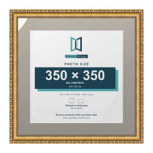Louis Range Gold Picture, Photo & Poster Frame with Dawn Grey Mount - 45x45cm Frame for 35x35cm Photo, Gold