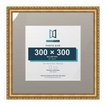 Louis Range Gold Picture, Photo & Poster Frame with Dawn Grey Mount - 45x45cm Frame for 30x30cm Photo, Gold