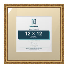 Louis Range Gold Picture, Photo & Poster Frame with Ivory Mount - 18x18" Frame for 12x12" Photo, Gold