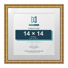 Louis Range Gold Picture, Photo & Poster Frame with White Mount - 18x18" Frame for 14x14" Photo, Gold