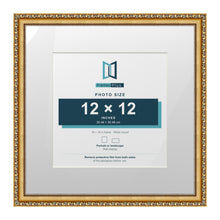 Louis Range Gold Picture, Photo & Poster Frame with White Mount - 18x18" Frame for 12x12" Photo, Gold