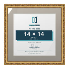 Louis Range Gold Picture, Photo & Poster Frame with Dawn Grey Mount - 18x18" Frame for 14x14" Photo, Gold