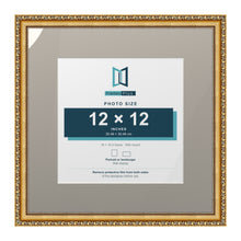 Louis Range Gold Picture, Photo & Poster Frame with Dawn Grey Mount - 18x18" Frame for 12x12" Photo, Gold