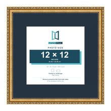 Louis Range Gold Picture, Photo & Poster Frame with Pacific Blue Mount - 18x18" Frame for 12x12" Photo, Gold