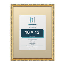 Louis Range Gold Picture, Photo & Poster Frame with Ivory Mount - 24x18" Frame for 16x12" Photo, Gold