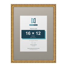 Louis Range Gold Picture, Photo & Poster Frame with Dawn Grey Mount - 24x18" Frame for 16x12" Photo, Gold