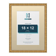 Louis Range Gold Picture, Photo & Poster Frame with Ivory Mount - 24x18" Frame for 18x12" Photo, Gold