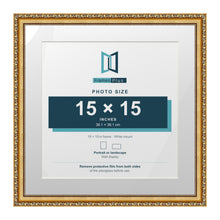 Louis Range Gold Picture, Photo & Poster Frame with White Mount - 19x19" Frame for 15x15" Photo, Gold