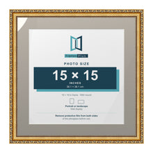 Louis Range Gold Picture, Photo & Poster Frame with Dawn Grey Mount - 19x19" Frame for 15x15" Photo, Gold