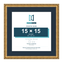Louis Range Gold Picture, Photo & Poster Frame with Pacific Blue Mount - 19x19" Frame for 15x15" Photo, Gold