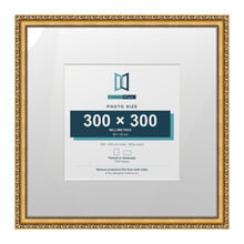 Louis Range Gold Picture, Photo & Poster Frame with White Mount - 50x50cm Frame for 30x30cm Photo, Gold