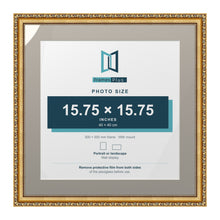 Louis Range Gold Picture, Photo & Poster Frame with Dawn Grey Mount - 50x50cm Frame for 40x40cm Photo, Gold