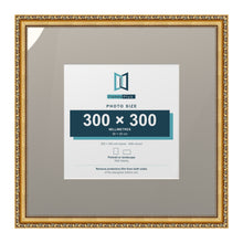 Louis Range Gold Picture, Photo & Poster Frame with Dawn Grey Mount - 50x50cm Frame for 30x30cm Photo, Gold