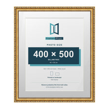 Louis Range Gold Picture, Photo & Poster Frame with White Mount - 60x50cm Frame for 50x40cm Photo, Gold