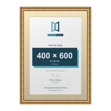 Louis Range Gold Picture, Photo & Poster Frame with Ivory Mount - 70x50cm Frame for 60x40cm Photo, Gold