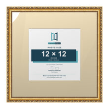 Louis Range Gold Picture, Photo & Poster Frame with Ivory Mount - 20x20" Frame for 12x12" Photo, Gold