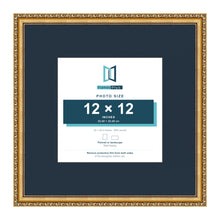 Louis Range Gold Picture, Photo & Poster Frame with Pacific Blue Mount - 20x20" Frame for 12x12" Photo, Gold