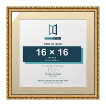 Louis Range Gold Picture, Photo & Poster Frame with Ivory Mount - 20x20" Frame for 16x16" Photo, Gold