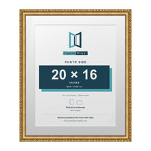 Louis Range Gold Picture, Photo & Poster Frame with White Mount - 24x20" Frame for 20x16" Photo, Gold