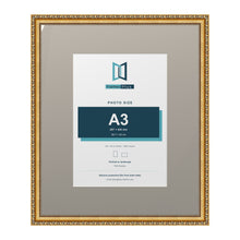 Louis Range Gold Picture, Photo & Poster Frame with Dawn Grey Mount - 24x20" Frame for A3 Photo, Gold