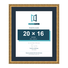 Louis Range Gold Picture, Photo & Poster Frame with Pacific Blue Mount - 24x20" Frame for 20x16" Photo, Gold