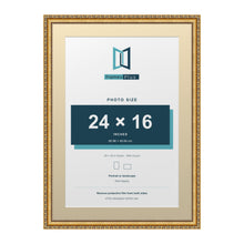 Louis Range Gold Picture, Photo & Poster Frame with Ivory Mount - 28x20" Frame for 24x16" Photo, Gold