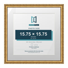 Louis Range Gold Picture, Photo & Poster Frame with White Mount - 52x52cm Frame for 40x40cm Photo, Gold