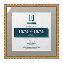 Louis Range Gold Picture, Photo & Poster Frame with Dawn Grey Mount - 52x52cm Frame for 40x40cm Photo, Gold