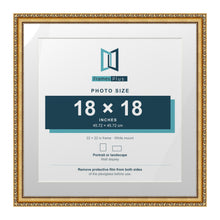 Louis Range Gold Picture, Photo & Poster Frame with White Mount - 22x22" Frame for 18x18" Photo, Gold