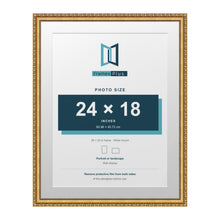 Louis Range Gold Picture, Photo & Poster Frame with White Mount - 28x22" Frame for 24x18" Photo, Gold