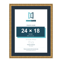 Louis Range Gold Picture, Photo & Poster Frame with Pacific Blue Mount - 28x22" Frame for 24x18" Photo, Gold